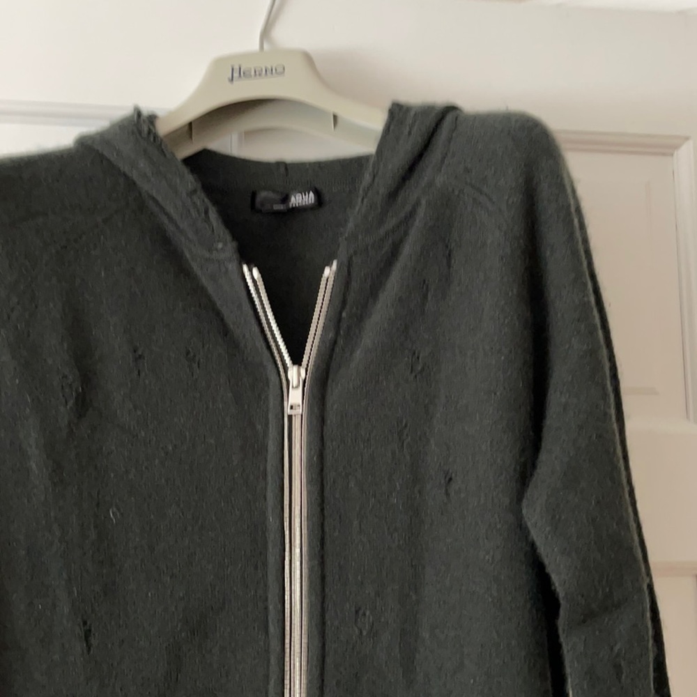 Distressed cashmere hoodie